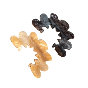 Lot de pinces à cheveux ondulées en acrylique avec texture marbre et ambre