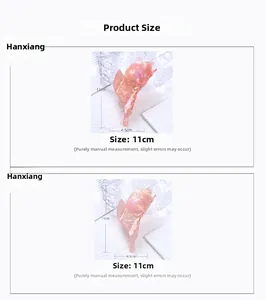 Tableau des tailles pour la pince à cheveux tulipe indiquant 11 cm de long et 4,5 cm de large