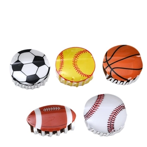Set of 5 large acrylic hair claws featuring basketball, soccer and baseball sports designs