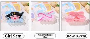 Detailed views of acrylic hair claws in girl, rope, and bow shapes with sizes