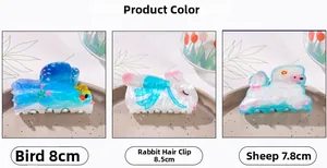 Détails des pinces à cheveux en acrylique formes animaux avec dimensions précises en cm