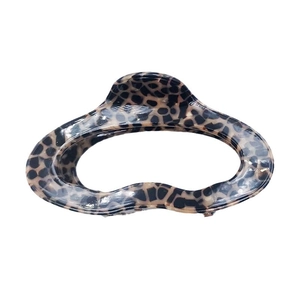 Grande pince à cheveux élégante en acétate avec motif léopard pour femmes style coréen