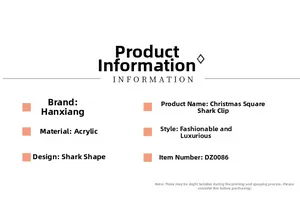 Detaillierte Spezifikationsliste für quadratische Acryl-Weihnachtshaarklammern mit Motiven