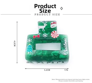 Detaillierte Größentabelle der Weihnachts-Haarklammer mit 4,2 cm Höhe und 5,2 cm Länge