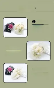 Close-up of handmade chiffon flower hair claw clip with multi-layered petal details