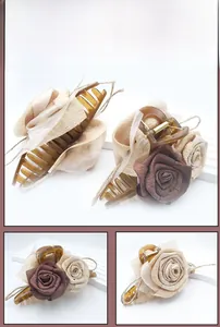 Detailed views of the 3D resin rose hair claw clip showing various angles and textures