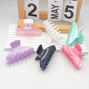 Elegant Acrylic Water Ripple Marble Hair Claw Clip Simple Fashion Medium Shark Clip For Women Hair Styling Accessories