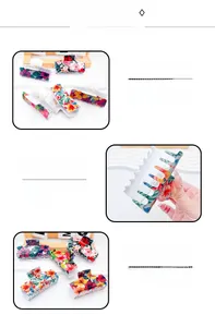 Detail showing hibiscus flower pattern and durable teeth of the large PVC hair claw clip