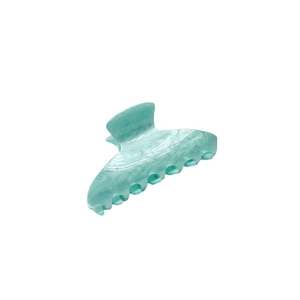 Minimalist mint green marble texture acrylic claw clip for stylish ponytail updo