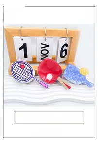 Drei kreative Acryl-Haarklammern mit Badminton- und Tischtennisschläger-Designs
