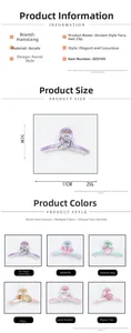 Detailed size specifications for 11cm acrylic hair claw clips with ancient motifs