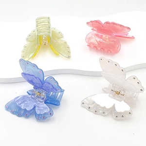 Elegantes Set aus Schmetterlings-Haarklammern mit Perlmuttglanz und Strasssteinen