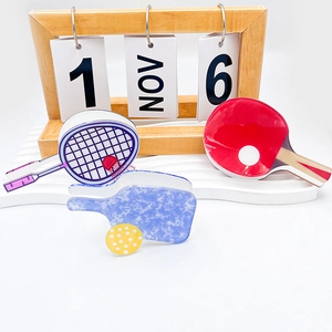 Süße Haarklammern aus Acryl im Badminton- und Tischtennisschläger-Design für Damen