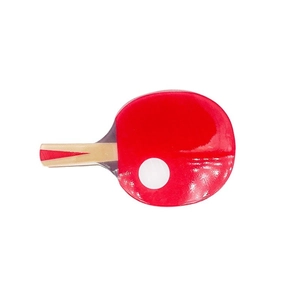 Kreative Tischtennisschläger Haarklammer mit rotem Gummi-Finish und mini weißem Ball-Zubehör