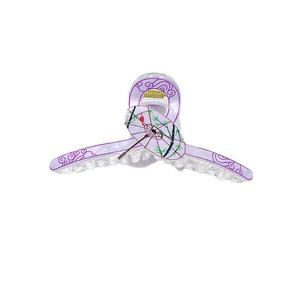 Elegant purple acrylic hair claw clip with traditional Chinese paper umbrella and clouds