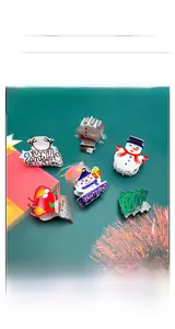 Détails des pinces à cheveux de Noël pailletées avec motifs bonhomme de neige et renne