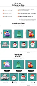 Vue détaillée des pinces à cheveux de Noël en acrylique de 3,5 à 6 cm au design festif