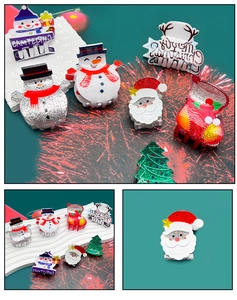 Détails des pinces à cheveux de Noël en acrylique avec motifs festifs pailletés