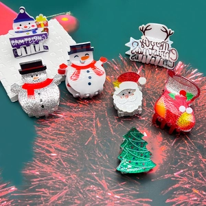 Pince à Cheveux de Noël en Acrylique Paillettes Bonhomme de Neige Père Noël Sapin de Noël Pinces à Cheveux pour Femmes Accessoires Festifs