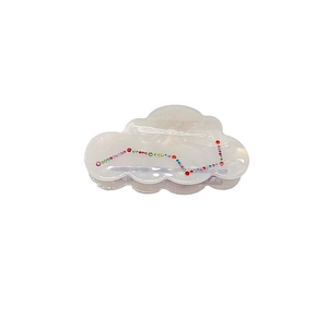 Pince à cheveux nuage en acétate avec strass colorés et finition nacrée élégante