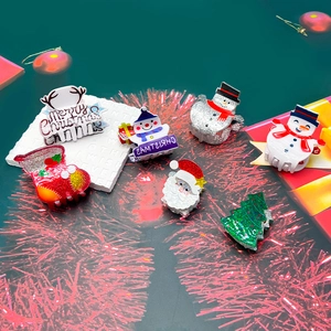 Lot de 7 pinces à cheveux de Noël avec Père Noël, bonhomme de neige et renne brillant