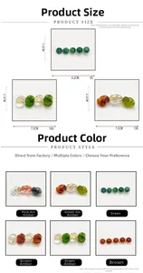 Size chart showing amber hair clip dimensions and weight for various resin styles