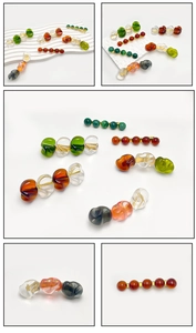 Detailed view of French vintage resin hair clips with translucent marble patterns and gold base
