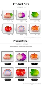 Spécifications de taille détaillées pour les pinces à cheveux en acrylique aux fruits