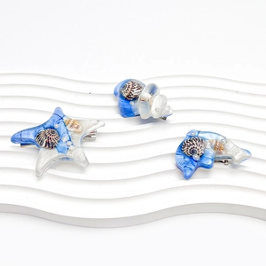 Barrettes à Cheveux Thème Océan Étoile de Mer Dauphin Conque Épingle à Cheveux en Résine Acrylique Avec Incrustation de Coquillages Künstliche Perles