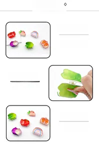 Mini pinces à cheveux en acrylique en formes de fruits et légumes comme tomate et oignon