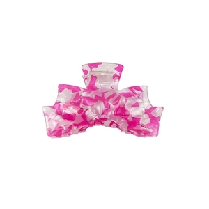 Pink and white marble acrylic hair claw clip for elegant bun hairstyles for women