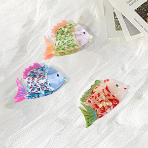 Pinza per Capelli a Forma di Pesce Serie Oceano in Acetato Fermaglio per Capelli da Donna Elegante Clip a Squalo per Coda di Cavallo