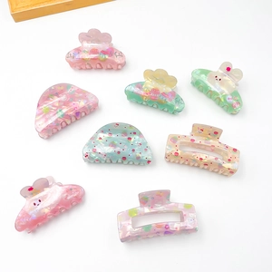 Easter Hair Claw Clip Cartoon Rabbit Egg Floral Pattern Manual PVC Hair Accessories For Women Festive Party Hair Decoration