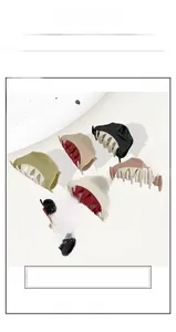 Set of five large Korean-style shark hair clips in assorted Morandi matte colors