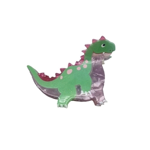 Cute green cartoon dinosaur hair claw clip with purple marble texture for women