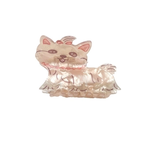 Cute Yorkshire Terrier hair claw clip in creamy pearlescent acetate for girls