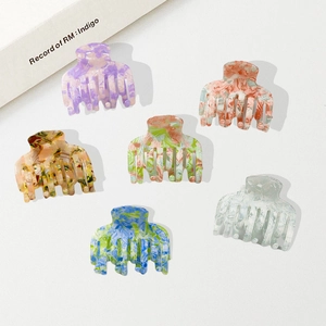 Pince à Cheveux en PVC Motif Marbre pour Femmes Mode Colorée Support Queue de Cheval Accessoires Cheveux Pince Simple