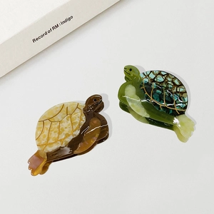Pince à Cheveux Tortue Marine en Acétate Style Coréen pour Femmes Motif Marbre Vintage Pince Requin Accessoires Cheveux Animaux Mignons