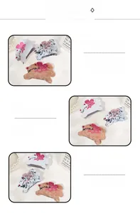 Détails de pinces à cheveux chat en acétate marbré et ambré avec décorations florales