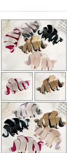 Detail showing multi-layer wavy acetate hair claw clips in various contrast colors