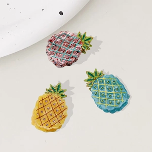 Acetate Pineapple Hair Claw Clip Rhinestone Fruit Shape Shark Clip Large Hair Catch Hairpins For Women Summer Accessories