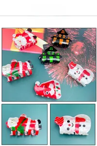Detailed close-up showing acetate material texture and glossy finish of the holiday hair clips