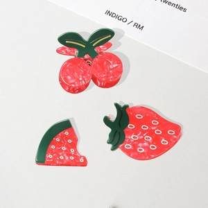 Cute fruit hair clips set including cherry strawberry and watermelon for girls
