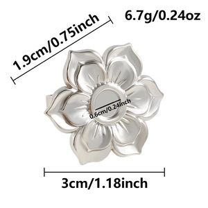 Detail view of flower ring setting with dimensions and weight specs for jewelry making