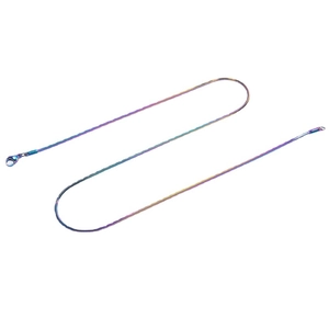 Collana a catena quadrata 1,5mm arcobaleno in acciaio inossidabile con chiusura a moschettone