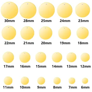 Stainless Steel Round Blank Pendants Mirror Polished Metal Tags With Hole For DIY Jewelry Necklace Bracelet Making Pet ID Tags