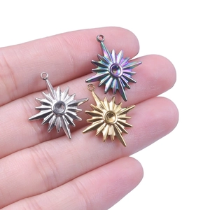 Pendentifs étoiles en acier inoxydable argenté, doré et arc-en-ciel pour la création de bijoux