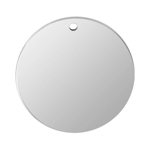 Round silver stainless steel pendant blank for DIY jewelry engraving and custom tags