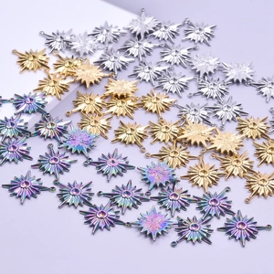 Pendentifs étoiles en acier titane doré, argenté et arc-en-ciel pour la création de bijoux