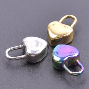 Polierte Herz-Vorhängeschlösser aus Edelstahl in Silber, Gold und Regenbogenfarben